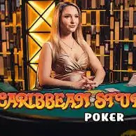 Caribbean Stud Poker slot icon by Evolution, available at GoldSpin Casino