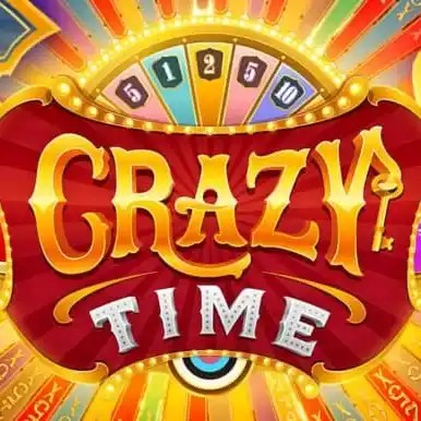 Crazy Time online game logo by Evolution on goldspincasino-de.com