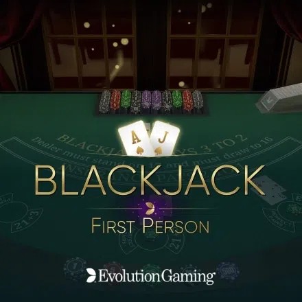 Table Games logo of First Person Blackjack from Evolution at GoldSpin Casino