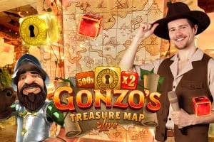 Gonzo's Treasure Map slot icon by Evolution, available at GoldSpin Casino