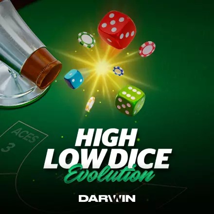 Enjoy High Low Dice Evolution by Darwin Gaming – logo hosted on goldspincasino-de.com